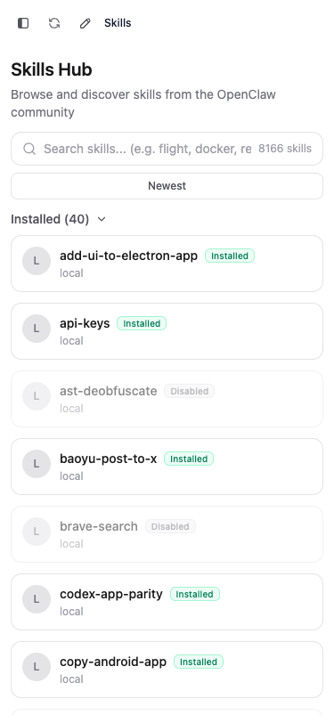 Skills Hub mobile screenshot